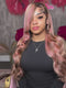 Dorsanee Chocolate Brow Pink Highlight Streaks 13x4 Lace Front Virgin Human Hair Wig