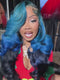 Dorsanee Peekaboo Light Dark Deep Blue Human Hair Wig 13x4 Lace Front Human Hair Color Wigs