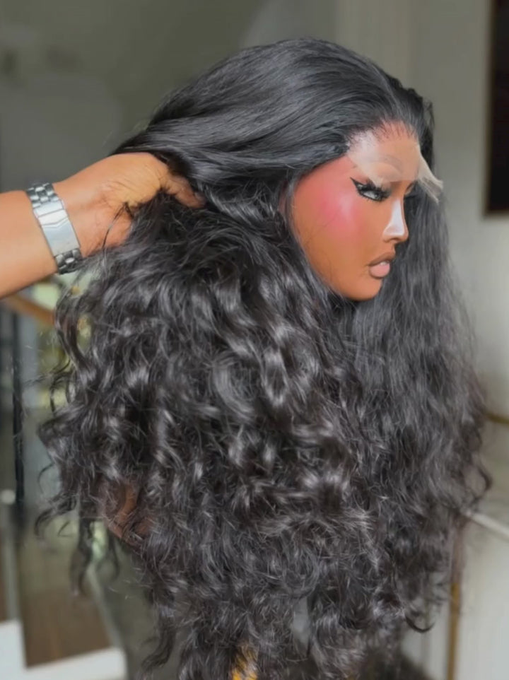 Dorsanee 300 400 Density Thick Full Loose Deep Wave Spiral Curly 13x4 Lace Front Human Hair Wig