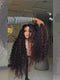 Dorsanee Black Cherry Red Highlights Deep Curly Wave 300 Density 13x4 Lace Front Human Hair Wigs