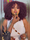 Dorsanee 99J Burgundy Kinky Curly 13x4 Lace Front Human Hair Wig Short Bob Wigs