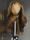 Dorsanee Dark Brown Golden Blonde Highlight Body Wave Lace Front Human Hair Wig