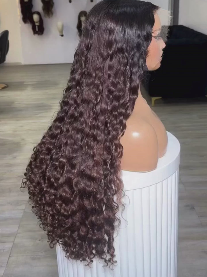 Dorsanee Ombre Brown Dark Roots Burmese Curly 13x4 Lace Front Human Hair Wig 250 300 Density