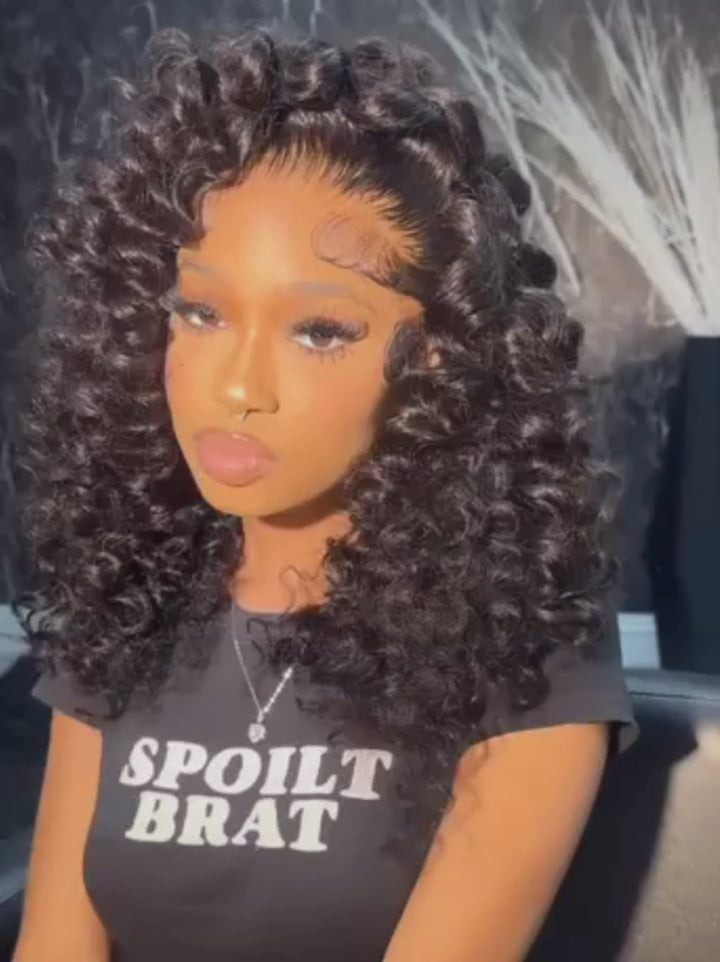 Dorsanee Voluminous Tight Curly 13x4 Lace Front Human Hair Wig 250 300 Density