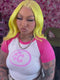 Dorsanee Ombre Pastel Yellow Pink 13x4 Lace Front Virgin Human Hair Wigs 200 Density