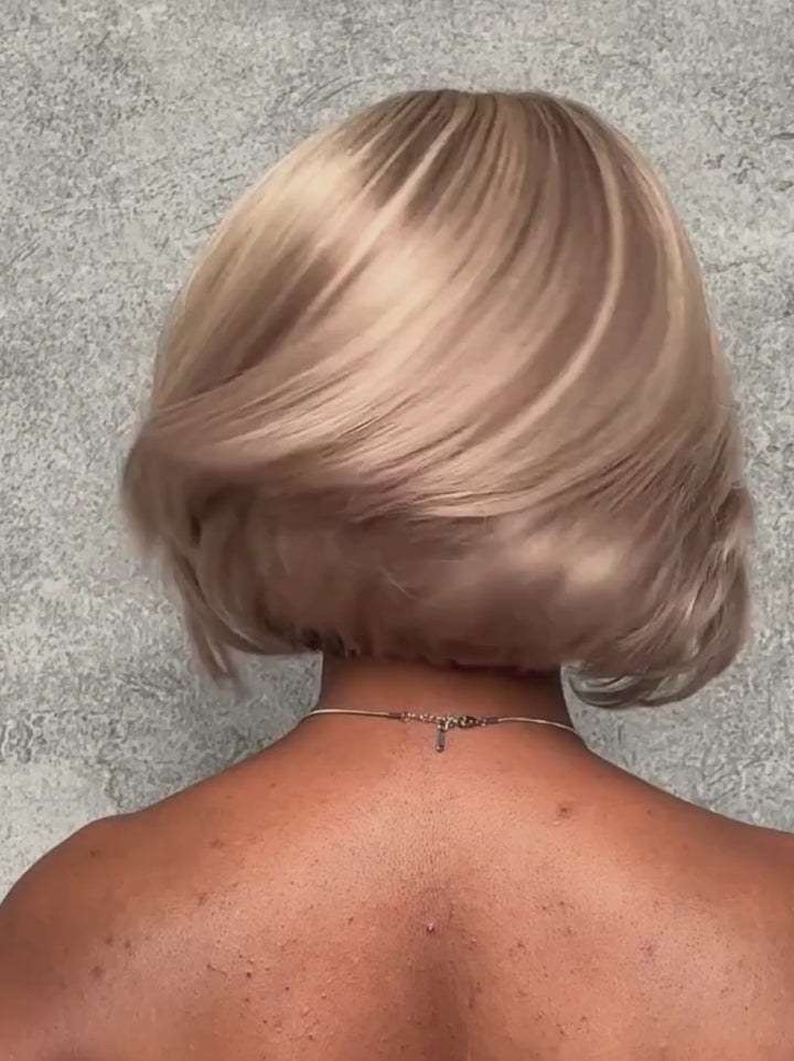 Dorsanee  Strawberry Honey Blonde Short Pixie Cut Bob 13x4 Lace Front Human Hair Wigs