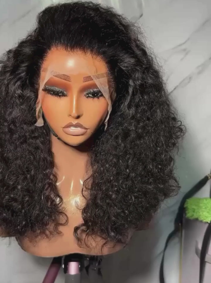 Dorsanee Luxury Kinky Curly Volume Short Bob 13x4 Lace Front Virgin Human Hair Wigs