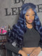 Dorsanee Dark Blue Student Affordable Back to School Graduation College Girl 13x4 Lace Front Human Hair Wigs