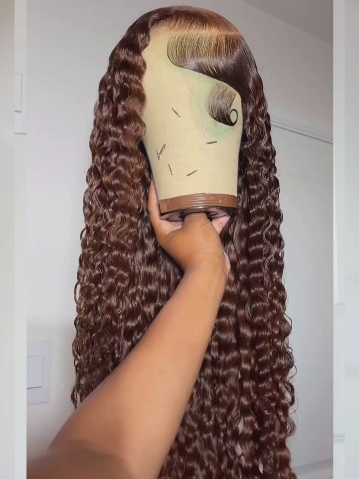 Dorsanee Choclate Brown Burmesely Curly 13x4 Lace Front Human Hair Wigs