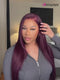 Dorsanee Dark Purple 200 Density 13x4 Transparent Lace Frontal Bone Straight Human Hair Wigs