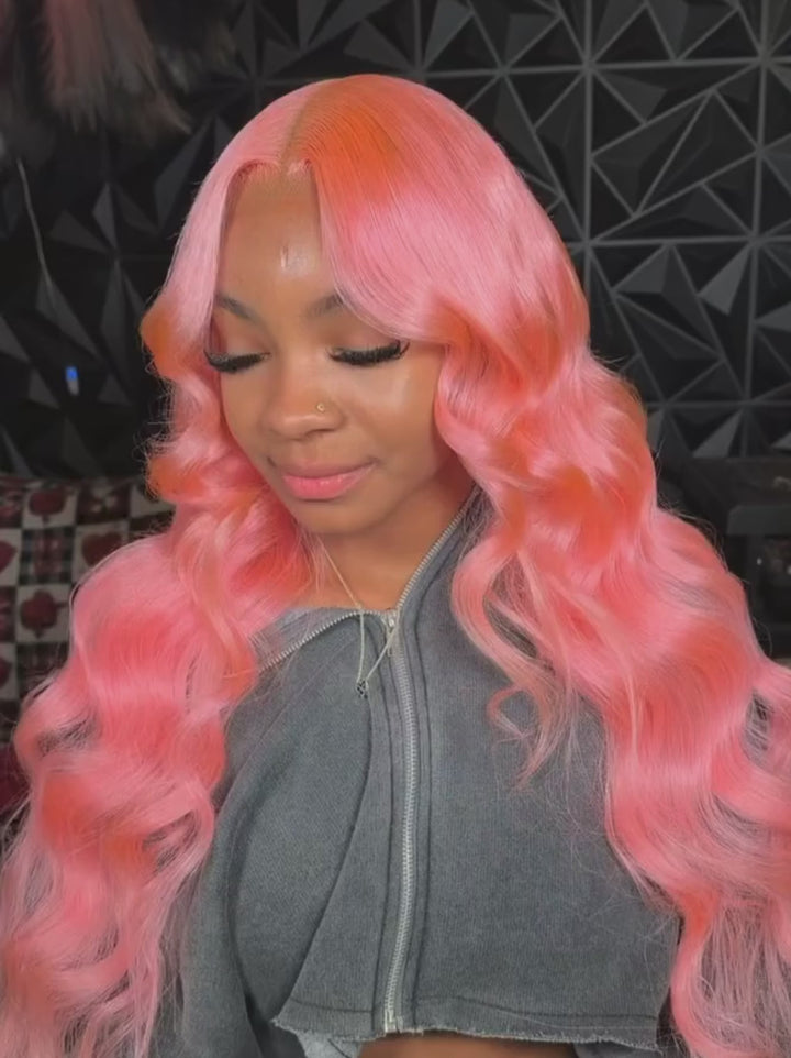 Dorsanee Pink Body Wave 13X4 HD Lace Front Virgin Human Hair Wigs 200 Density