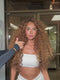 Dorsanee Caramel Blonde Brown Fluffy Spiral Deep Curly 13x4 Lace Front Human Hair Wigs