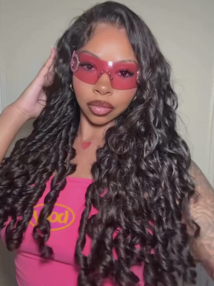Dorsanee  250 300 Density Spiral Loose Wave 13X4 Lace Front Human Hair Wigs