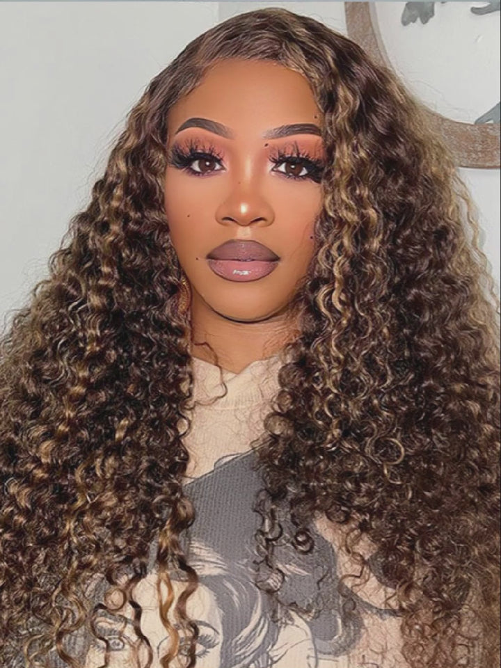 Dorsanee #P4/27 Highlight Water Wave 5x5/13x4 HD Lace Human Hair Wigs