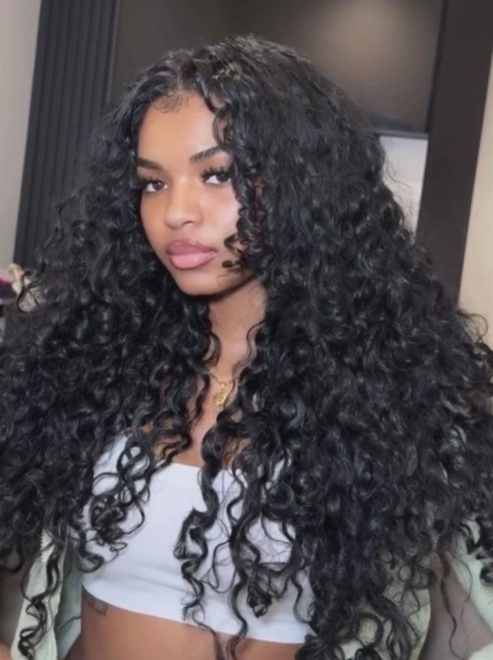 Dorsanee Spanish Crimped Loose Wave Curl 13X4 Lace Front Human Hair Wig 250 300 Density
