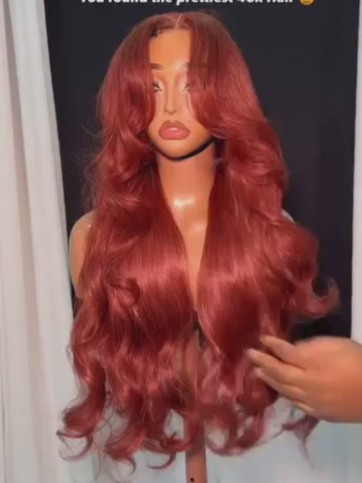Dorsanee Copper Auburn Red 250 300 Density 13x4 Lace Front Human Hair Wig