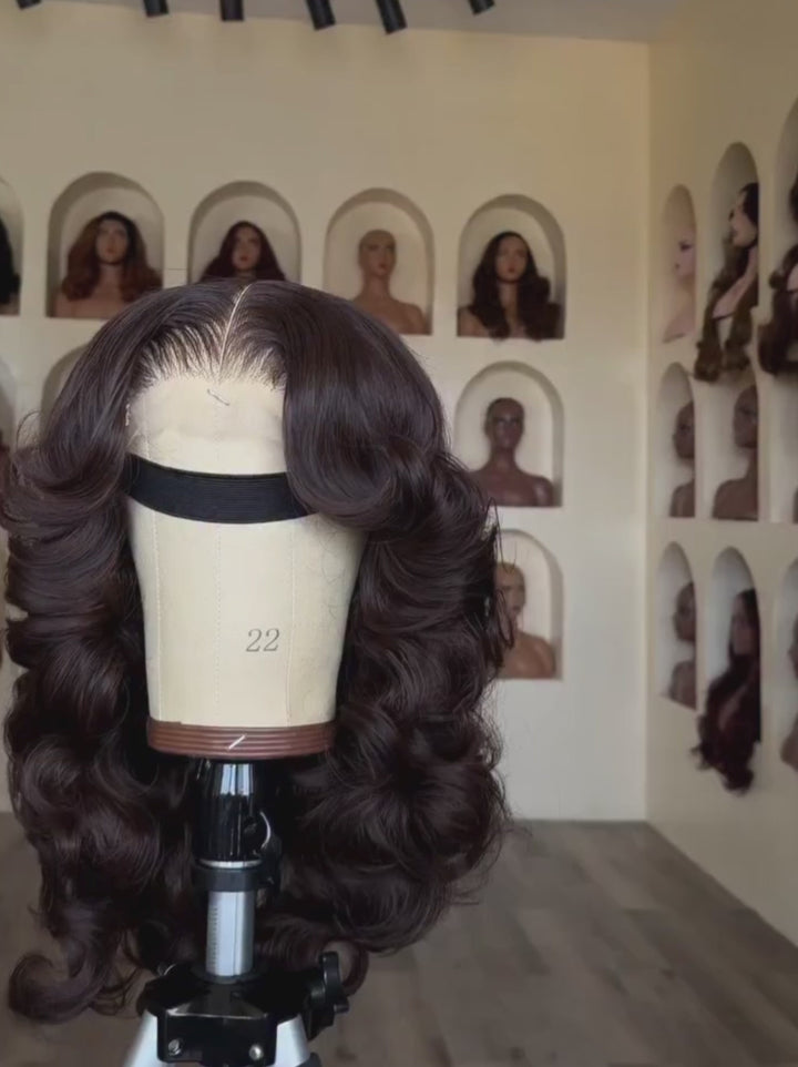 Dorsanee 250 300 Density Glam Loose Body Wave 13x4 Lace Front Virgin Human Hair Wig