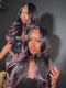 Dorsanee Black With Purple Highlights 13x4 Lace Front Human Hair Wig 200 Density