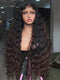 Dorsanee Ombre Black Brown Loose Deep Wave Curls 300 Density 13x4 Lace Front Human Hair Wigs