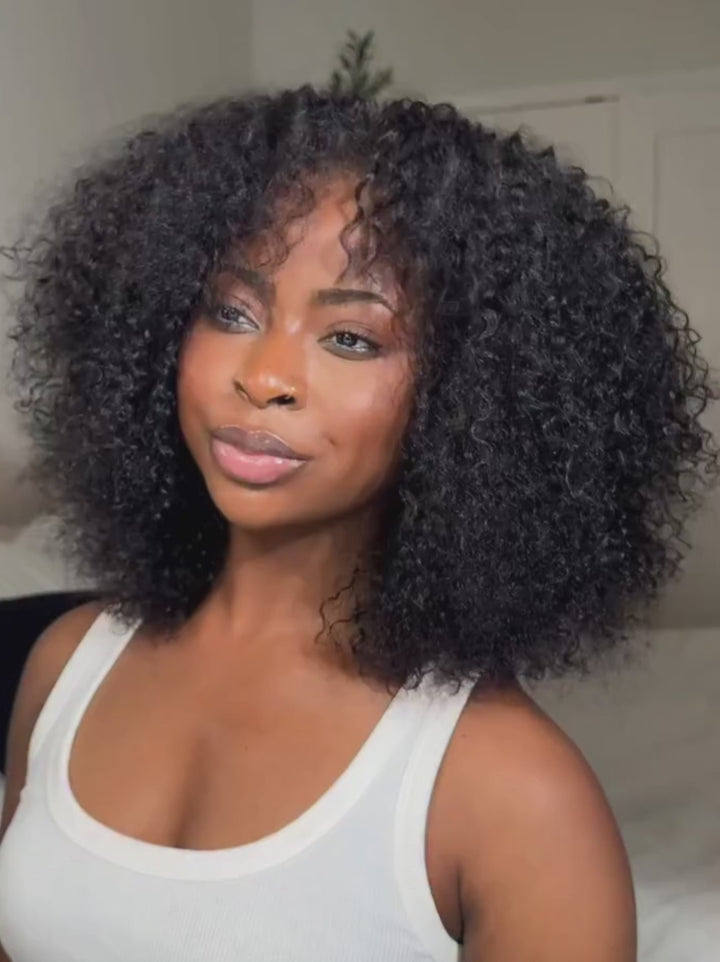Dorsanee Jerry Kinky Curly Short Bob 13x4 Lace Frontal Human Hair Wigs