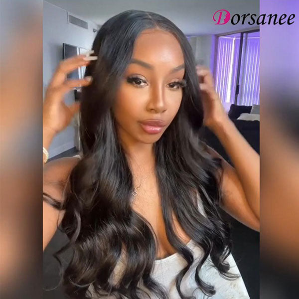 Dorsanee Hair Wear Go 6x4.5 Pre Cut Lace Quick & Easy Body Wave Black Human Hair Wig