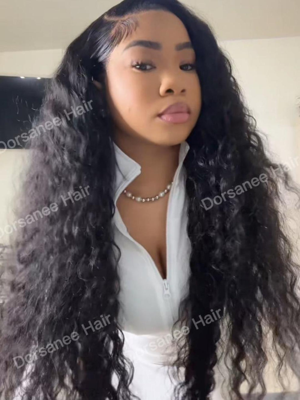 andelleslife same hairstyle Dorsanee Hair 30 Inch Long Water Wave Human Hair 13x4 Transaparent Lace Frontal Glueless Wigs