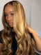 Dorsanee Hair Highlight Brown Wigs Silky Straight Pre-plucked Glueless Lace Wigs