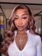 Pink and Blonde Highlights in Brown Hair Body Wave Blonde Skunk Stripe 13x4 Lace Wigs