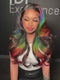 Dorsanee Black With Purple Green Blue Red Multi Color Lace Front Human Hair Wig