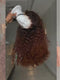 Dorsanee Copper Auburn Orange Brown Deep Curly 250 300 Density 13x4 Lace Front Human Hair Wig