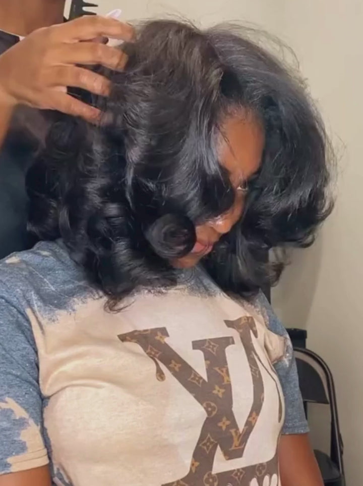 Dorsanee Short Bob Loose Body Wavy 13x4 Lace Front Virgin Human Hair Wigs