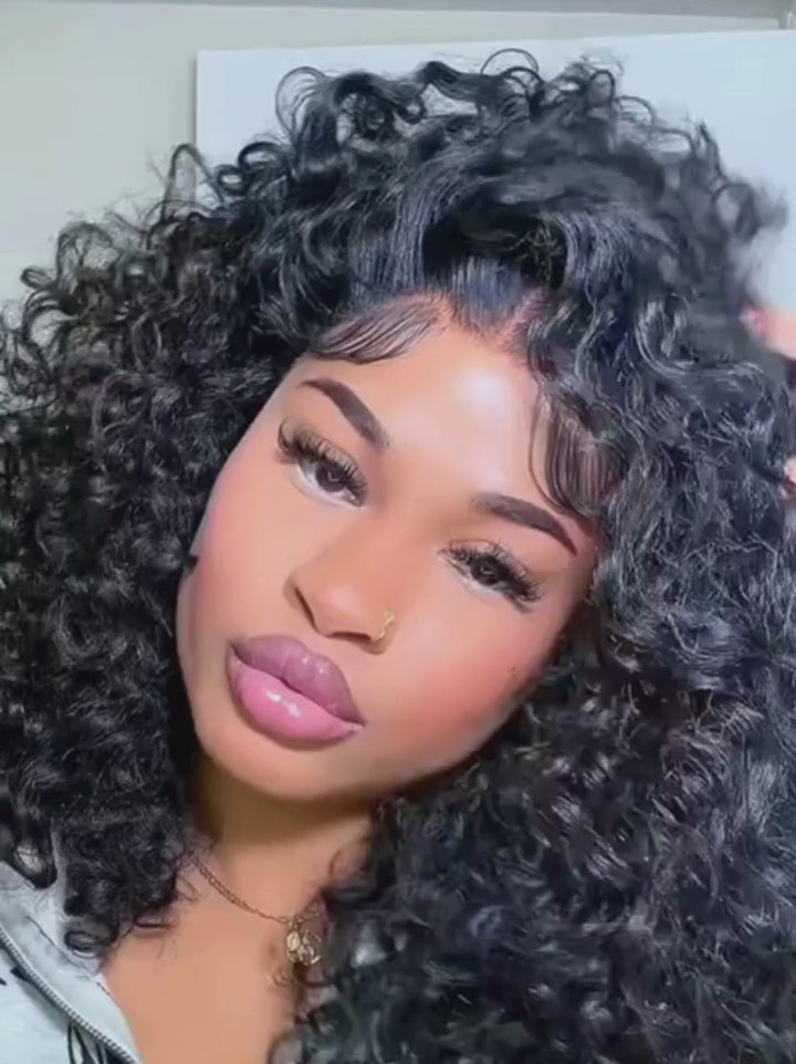 Dorsanee Short Bob Loose Water Wave Curls 13x4 Lace Front Human Hair Wigs