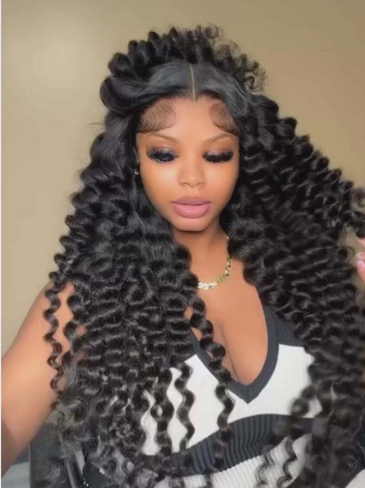 Dorsanee Defined Deep Wave Curls 250 300 Density 13x4 Lace Front Human Hair Wigs