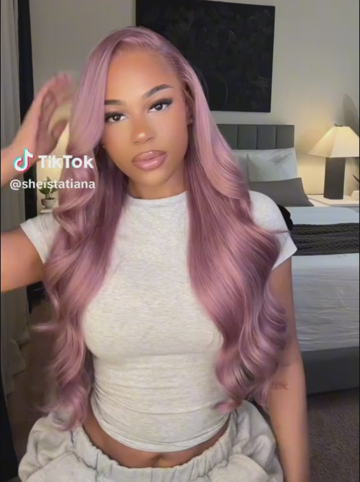 Dorsanee Pink Purple Lavender Color 13x4 Lace Front Wigs Human Hair