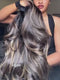 Dorsanee 250 300 Density Black With Brown Highlights 13x4 Lace Front Human Hair Wigs