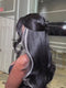 Dorsanee Black With Gray Blonde Streaks 13x4 Lace Front Virgin Human Hair Wigs 200 Density