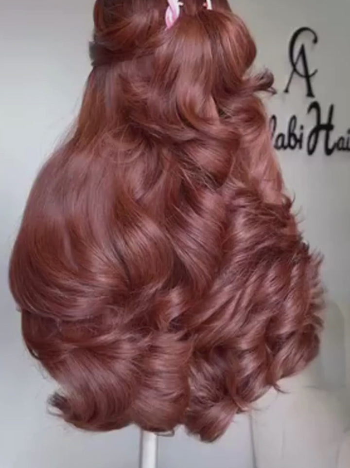 Dorsanee Copper Chestnut Reddish Brown 13X4 Lace Front Human Hair Wigs 250 300 Density