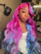 Dorsanee Purple Red Blue Color 13x4 Lace Front Virgin Human Hair Wigs