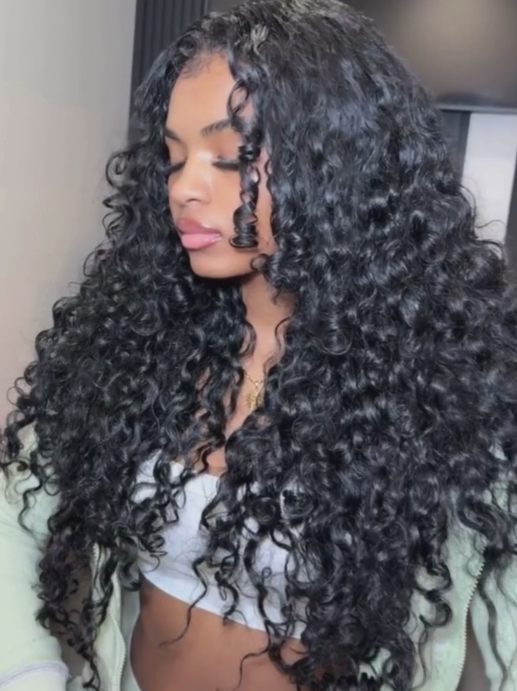 Dorsanee Spanish Crimped Loose Wave Curl 13X4 Lace Front Human Hair Wig 250 300 Density