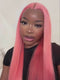 Dorsanee Rose Gold Pink Colored Wig Straight 13x4 Lace Front Human Hair Wigs 200% Density