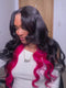 Dorsanee Peekaboo Black Red Two Tones 13x4 Lace Front Human Hair Wigs