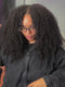 Dorsanee Fluffy Kinky Curly Coils Short Bob Natural Black 13x4 Lace Frontal Human Hair Wigs