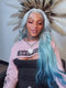 Dorsanee 200 Density Ombre Grey Blue Color 13x4 HD Lace Front Human Hair Wigs