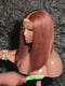 Dorsanee 8 10 12 inch Short Bob Warm Auburn Copper Brown Straight 13x4 Lace Front Virgin Human Hair Wigs