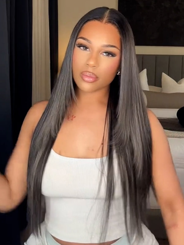 thatchickbriana same hairstyle long straight human hair wigs glueless lace front wig