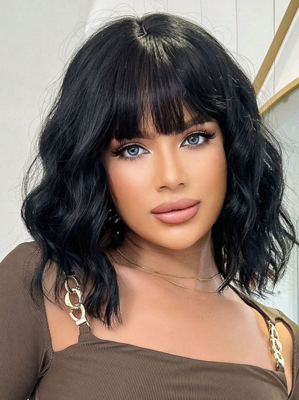 Dorsanee Short Wavy Bob Wig Mature Elegant Front Human Hair Wigs