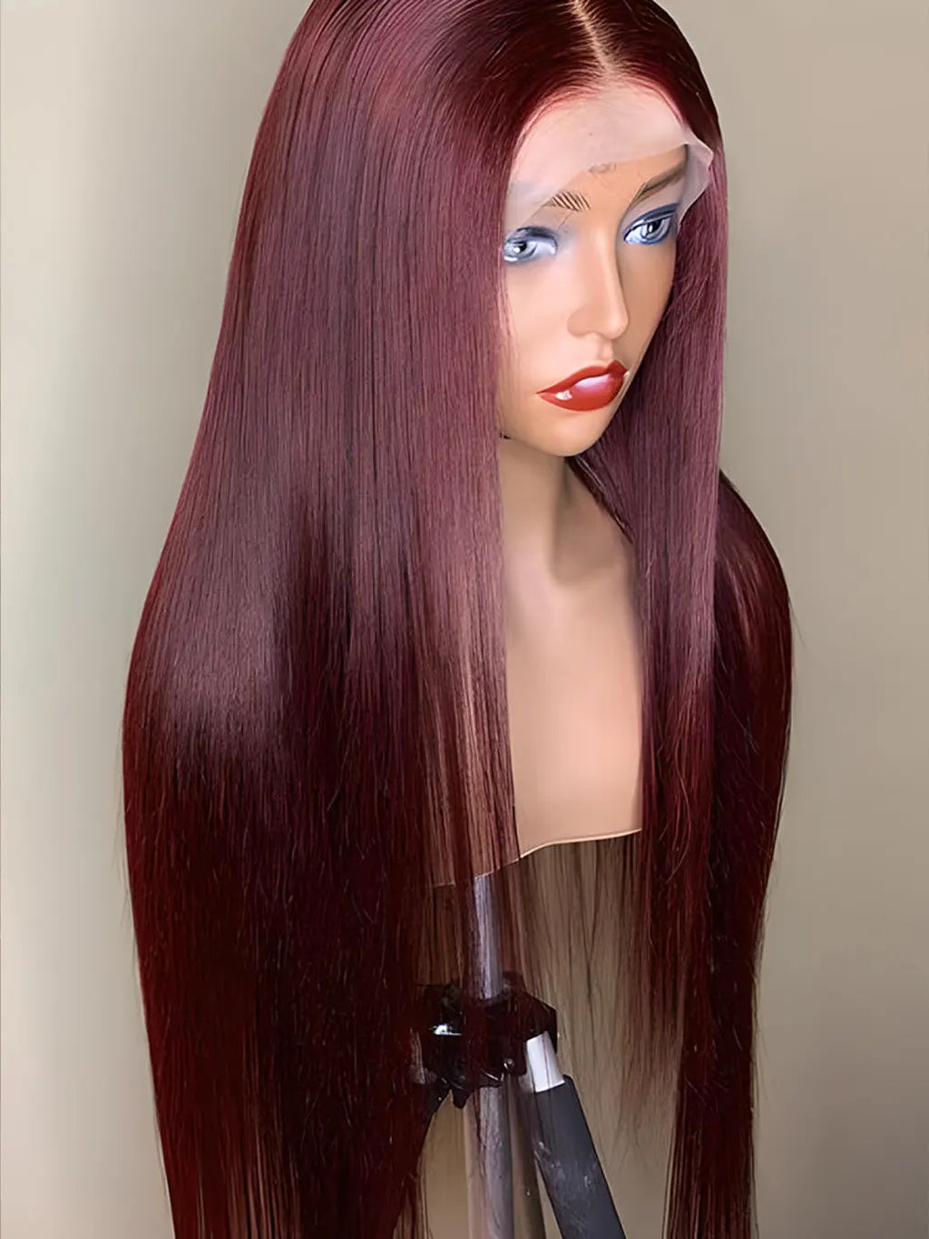 99J Burgundy Color Straight Hair 13x4 Lace Front Wigs Pre Plucked Hairline