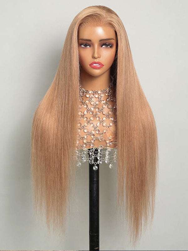 30in long Milk Tea Brown Color straight hair wig