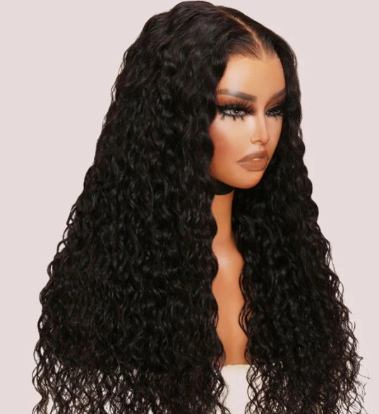 water wave human hair wigs nature hairline full curly hair wig
